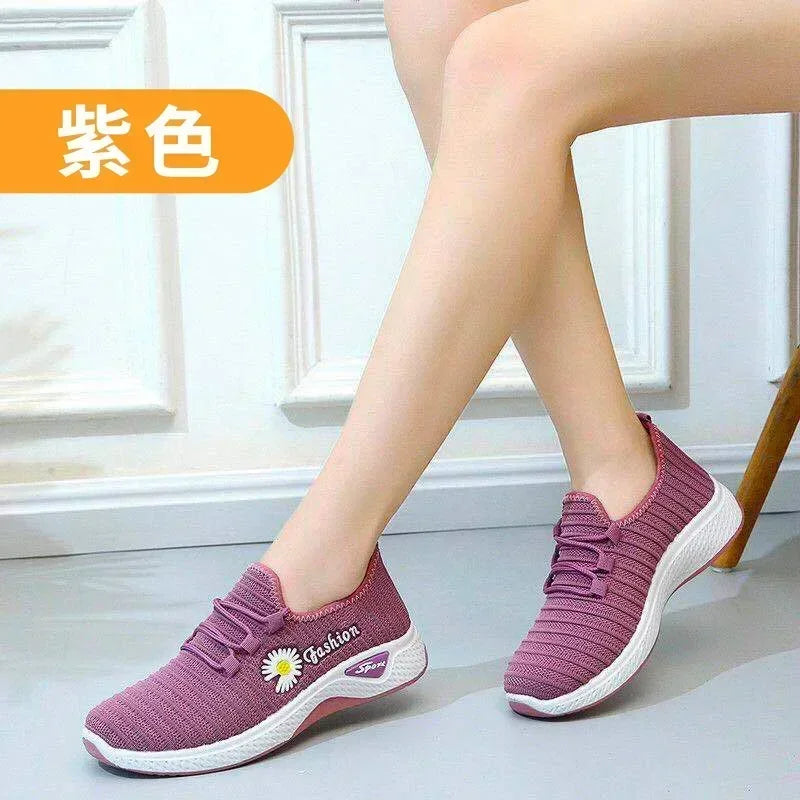 Tênis de corrida leve feminino Tênis adulto Sapatos de rede Tênis confortáveis de sola macia Sapatos casuais respiráveis femininos