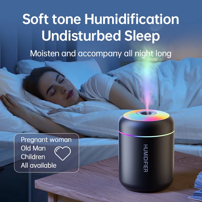 Mini Umidificador de Ar USB Difusor de Aroma Elétrico Purificador de Óleos Essenciais Aromaterapia Gerador de Névoa Luzes para Carro Casa Quarto