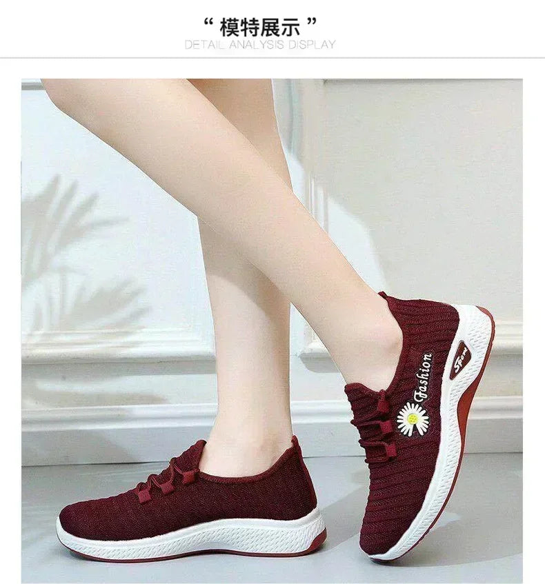 Tênis de corrida leve feminino Tênis adulto Sapatos de rede Tênis confortáveis de sola macia Sapatos casuais respiráveis femininos