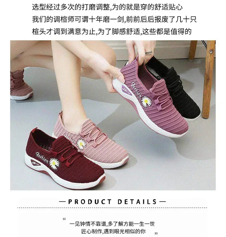 Tênis de corrida leve feminino Tênis adulto Sapatos de rede Tênis confortáveis de sola macia Sapatos casuais respiráveis femininos