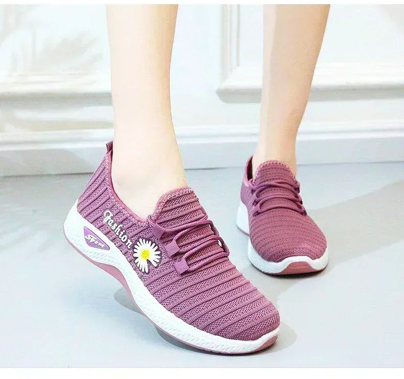 Tênis de corrida leve feminino Tênis adulto Sapatos de rede Tênis confortáveis de sola macia Sapatos casuais respiráveis femininos
