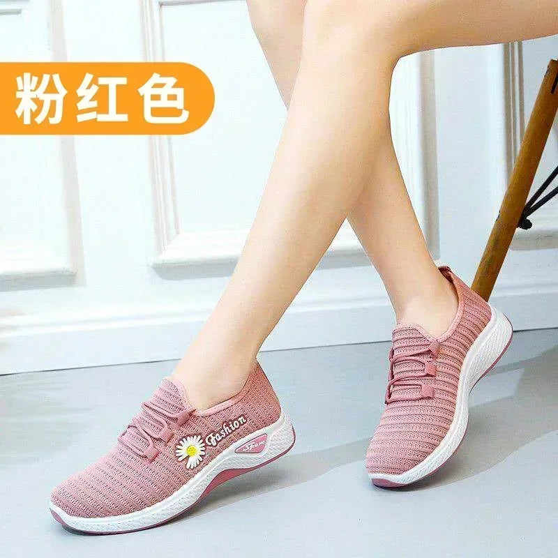 Tênis de corrida leve feminino Tênis adulto Sapatos de rede Tênis confortáveis de sola macia Sapatos casuais respiráveis femininos