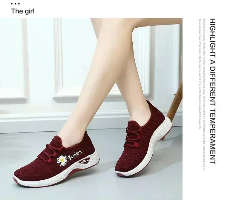 Tênis de corrida leve feminino Tênis adulto Sapatos de rede Tênis confortáveis de sola macia Sapatos casuais respiráveis femininos