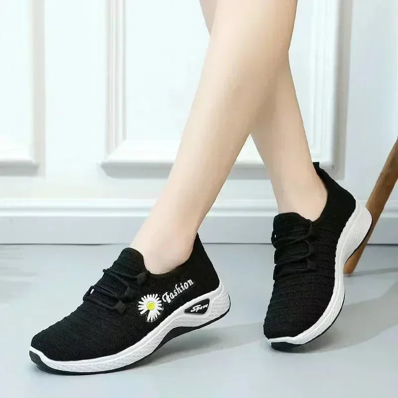 Tênis de corrida leve feminino Tênis adulto Sapatos de rede Tênis confortáveis de sola macia Sapatos casuais respiráveis femininos