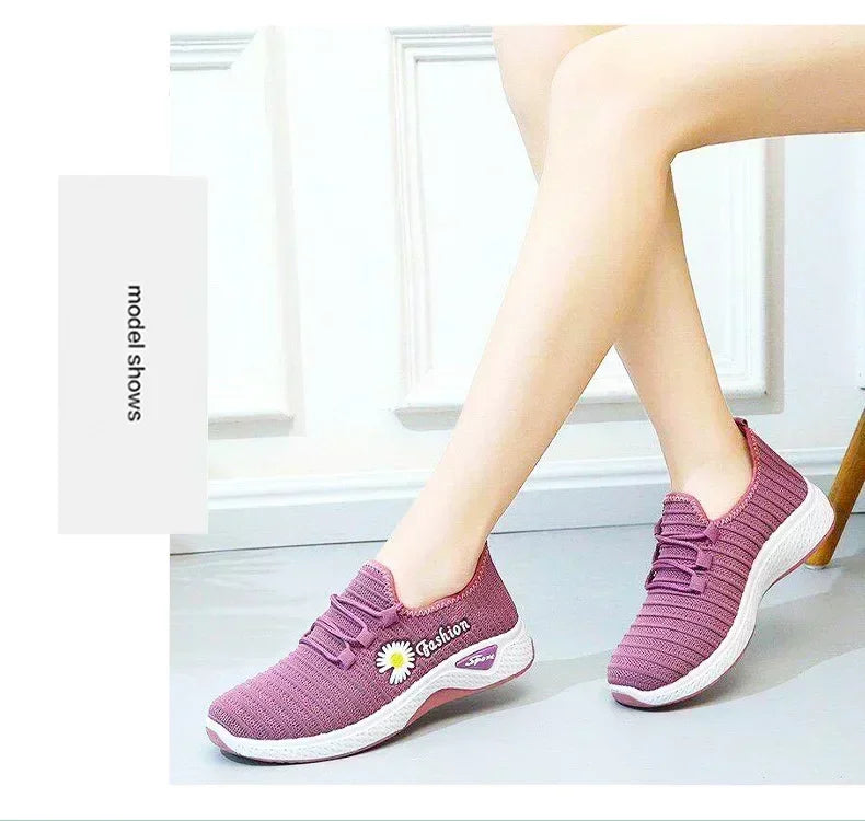 Tênis de corrida leve feminino Tênis adulto Sapatos de rede Tênis confortáveis de sola macia Sapatos casuais respiráveis femininos