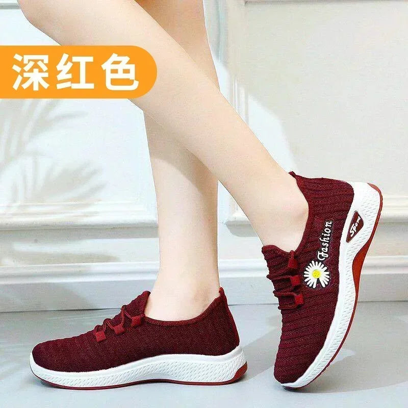 Tênis de corrida leve feminino Tênis adulto Sapatos de rede Tênis confortáveis de sola macia Sapatos casuais respiráveis femininos