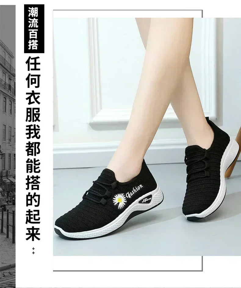 Tênis de corrida leve feminino Tênis adulto Sapatos de rede Tênis confortáveis de sola macia Sapatos casuais respiráveis femininos