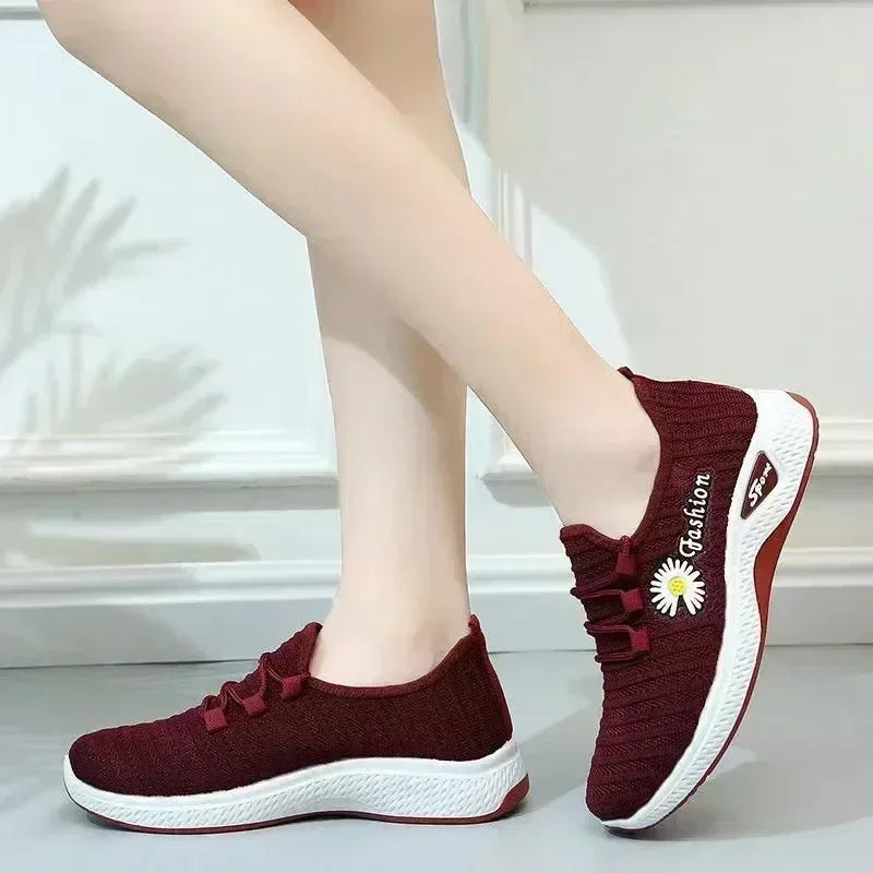 Tênis de corrida leve feminino Tênis adulto Sapatos de rede Tênis confortáveis de sola macia Sapatos casuais respiráveis femininos