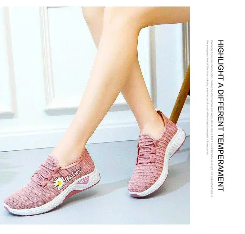 Tênis de corrida leve feminino Tênis adulto Sapatos de rede Tênis confortáveis de sola macia Sapatos casuais respiráveis femininos